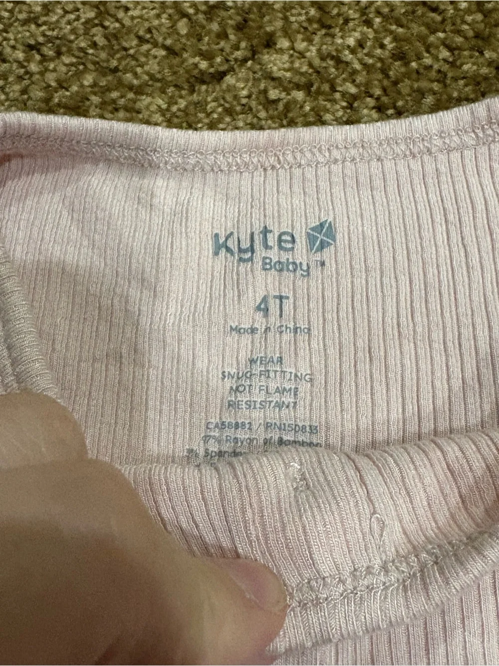 Kyte Baby Long Sleeve Ribbed Pajama Set -Light Pink